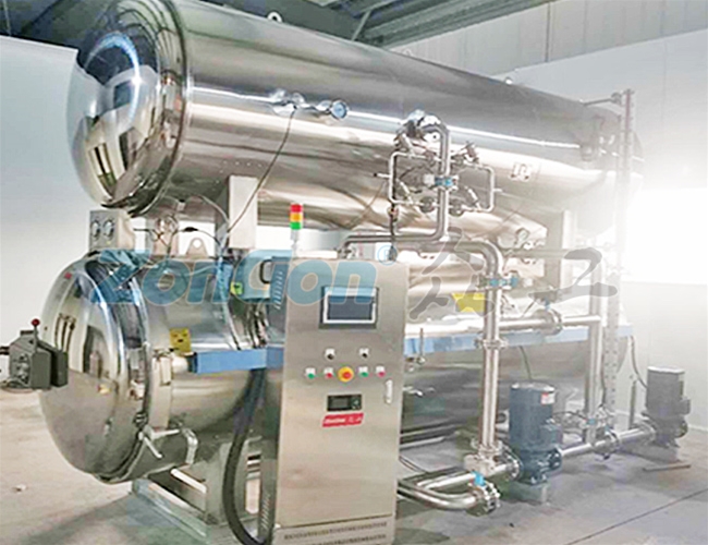 潮州1000*2400全自動雙層水浴殺菌鍋，加工蓮子現(xiàn)場